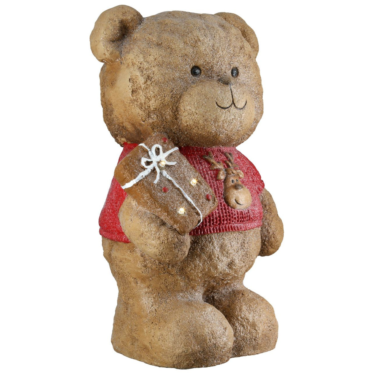 LED Bär „Benno“ von Gilde – Weihnachtsfigur mit Elch 35,5 cm