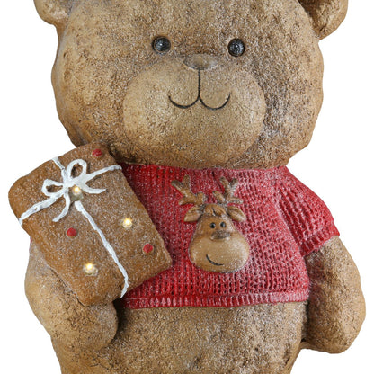LED Bär „Benno“ von Gilde – Weihnachtsfigur mit Elch 35,5 cm