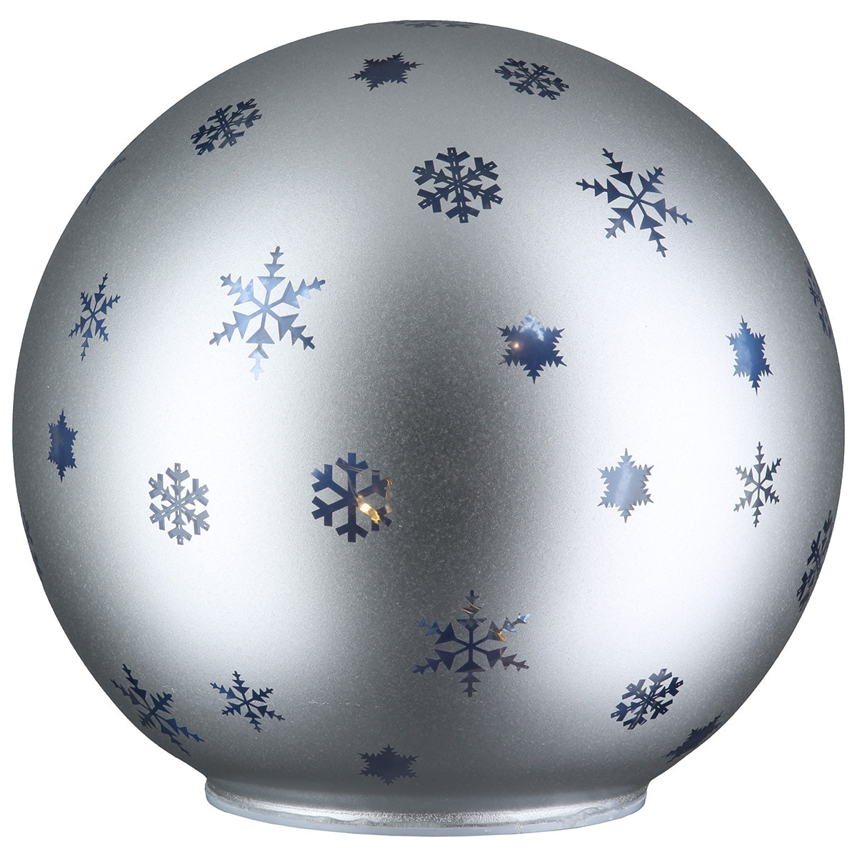 LED Kugel „Estella“ von Gilde – Glas Deko mit Schneeflocken 10 cm