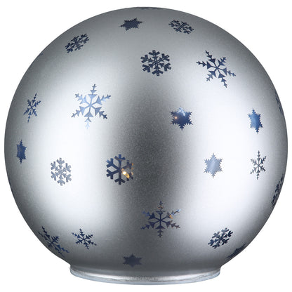 LED Kugel „Estella“ von Gilde – Glas Deko mit Schneeflocken 10 cm