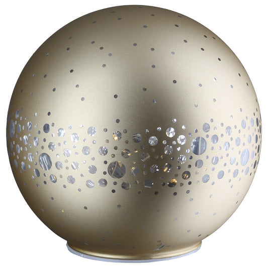 LED Kugel „Fiora“ von Gilde – Glas Deko goldfarben gepunktet 10 cm