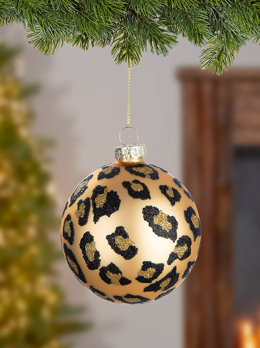Baumkugel „Leopard“ von Gilde – Weihnachtskugel Glas Ø 8 cm