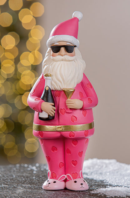 Santa „Crazy Xmas“ von Gilde – Weihnachtsfigur Pink Rosa 22,5 cm