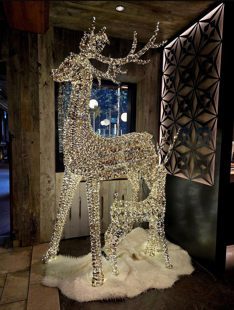 LED Hirsch „Flare“ von Gilde – 120 cm mit 1240 LEDs Gold
