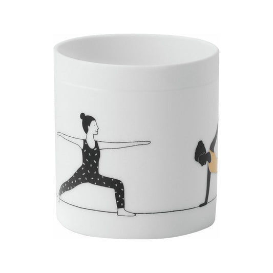 Teelichthalter aus Porzellan "Yoga" mit Yogamotiven von räder design - Kerzenhalter Geschenkidee