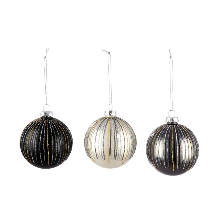 Baumkugel „Istanbul“ von Gilde – Gestreifte Glas-Weihnachtskugeln Ø 8 cm
