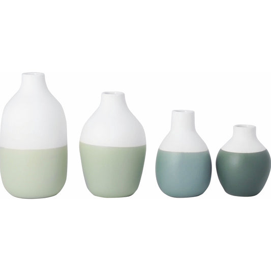 Mini-Flaschenvasen 4er-Set grün von räder design