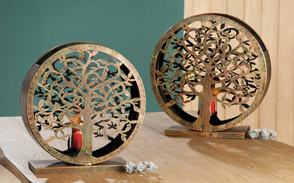 Windlicht „Lebensbaum“ 2er Set von Gilde – Kupferfarben 45 cm