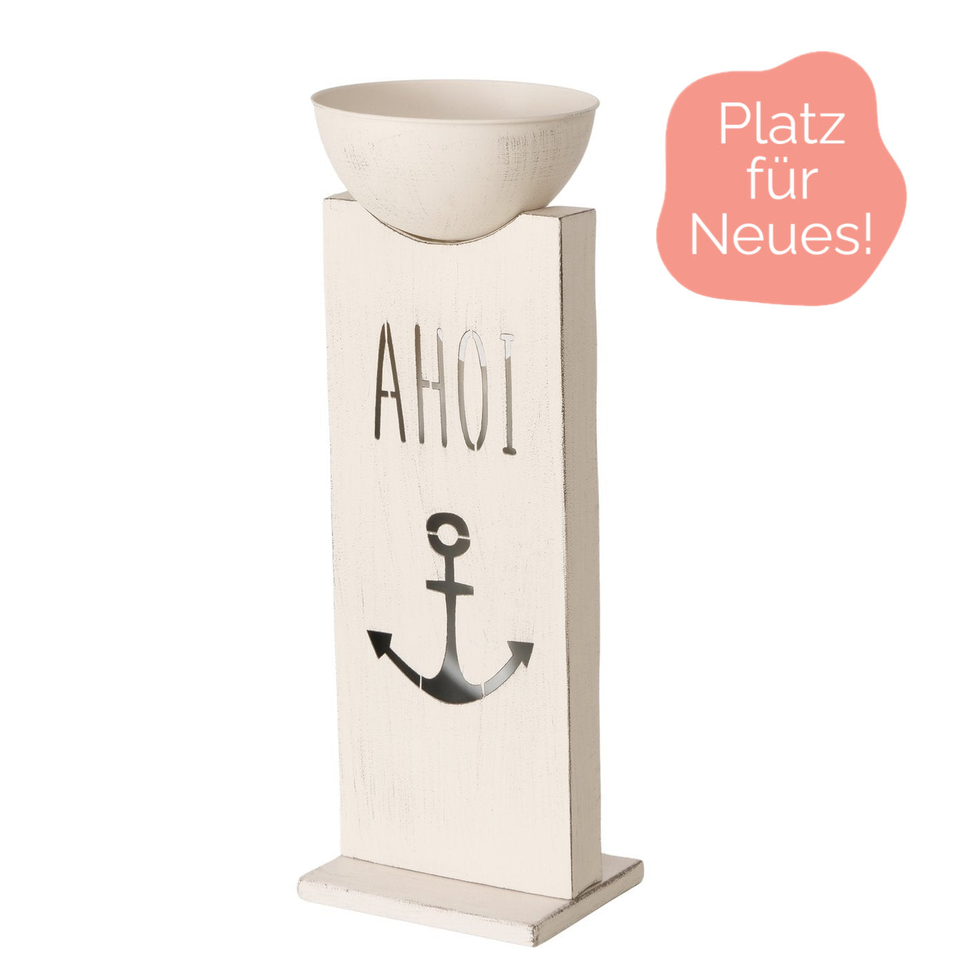 Decorative column with plant bowl made of metal "Ahoi" white 73 cm by Boltze - Garden eye-catcher gift idea