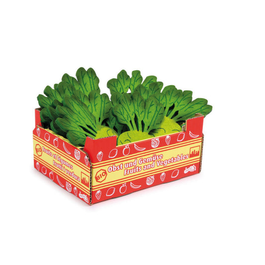 Kiste mit 12x Kohlrabi aus Filz für Kinderküchen/Kinderkaufläden von small foot