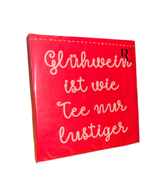 Cocktailservietten 25x25 cm "Glühwein ist wie Tee nur lustiger" von räder design - Weihnachten Weihnachtsdekoration