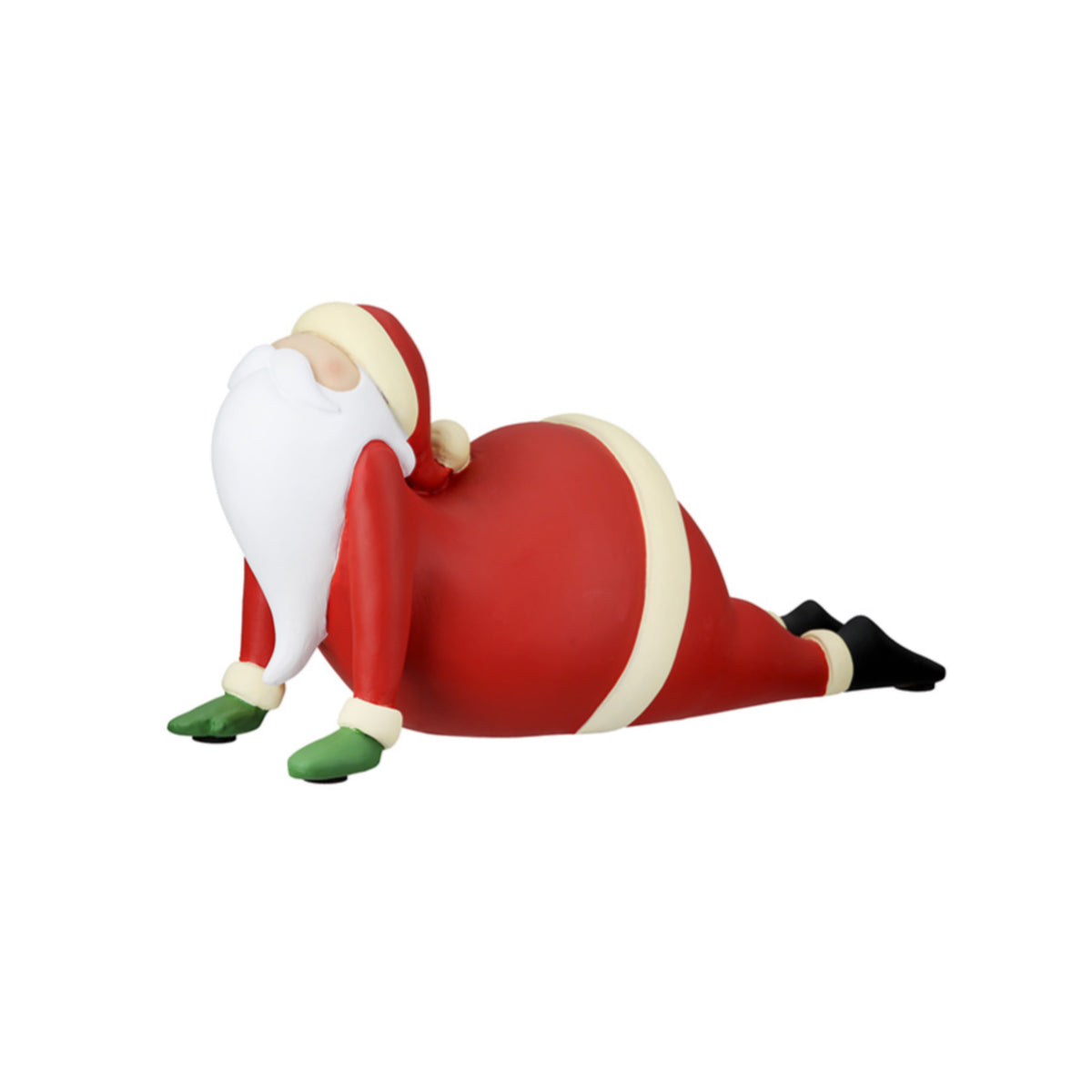 Große Yoga Santa Figur von Gilde – Lustige Weihnachtsfigur aus Kunstharz 3er Set