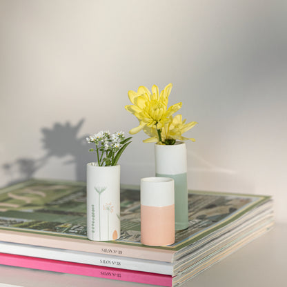 Minivasen 3er-Set Frühlingsfarben Früling Frühjahr Vasen von räder design moderne Dekoration D:3cm H:5,3/6,3/7,5cm