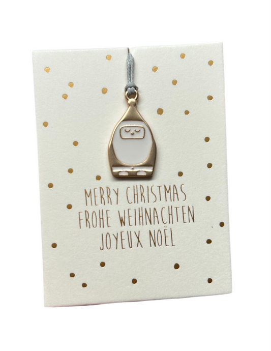 Mini-Ornament "Weihnachtsmann" mit Grußkarte von räder design - Weihnachten Geschenkidee