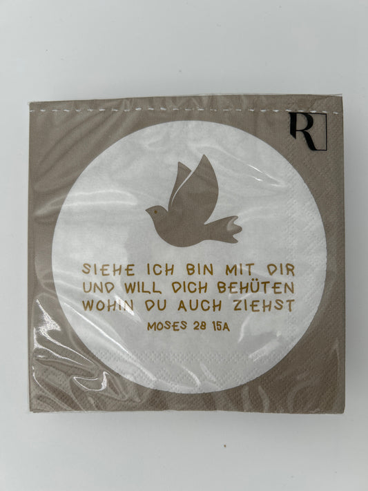 Cocktailserviette Siehe in bin mit dir... mit Taube - 25x25cm von räder design - Neuheiten 2026