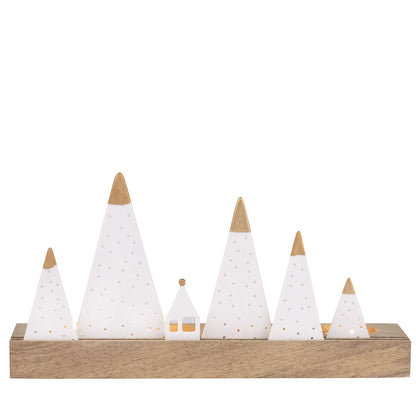 Teelichthalter "Berge" aus Porzellan und Holz von räder design - Weihnachten Weihnachtsdekoration