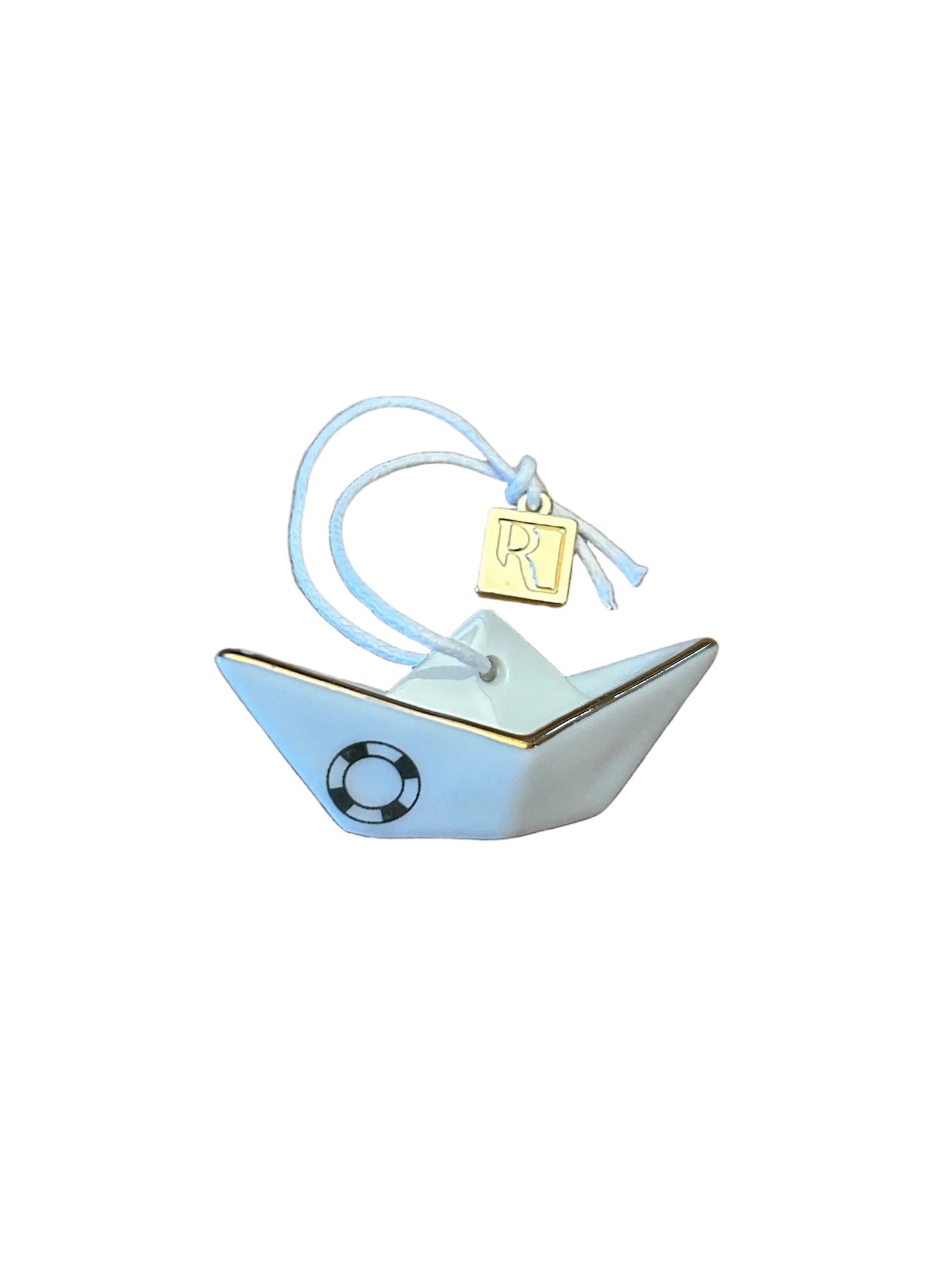 Kleiner Segelschiffanhänger aus Prozellan "Rettungsring/Fisch/Herzanker" von räder design
