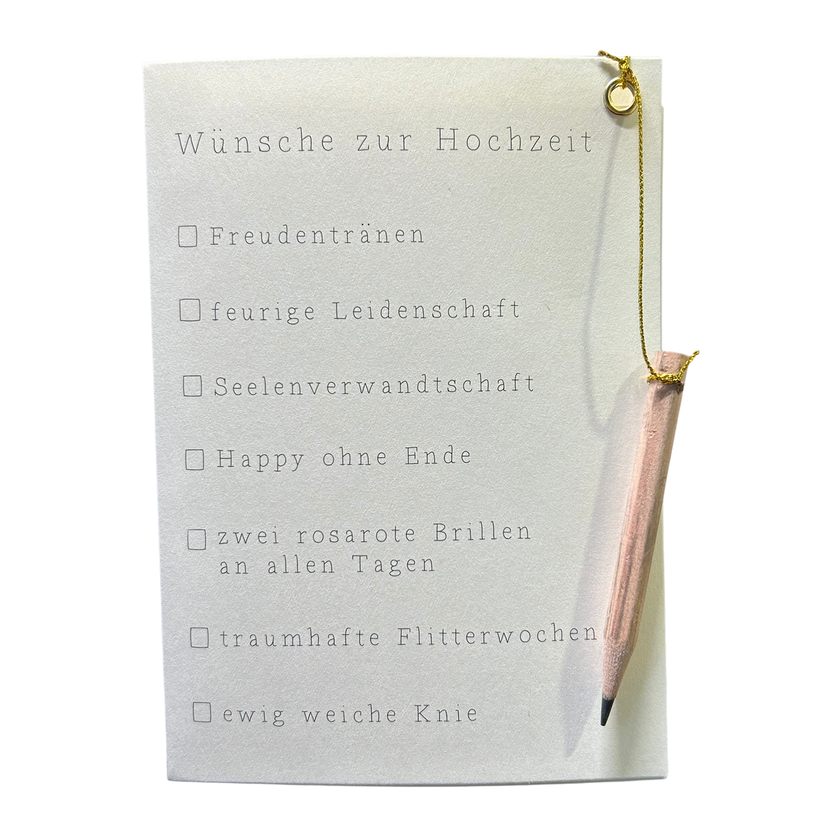 Hochzeitskarte zum ankreuzen „Wünsche zur Hochzeit“ mit Umschlag von räder design