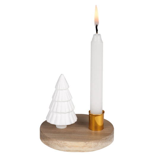 Kerzenhalter aus Holz mit Porzellantanne von räder design - Weihnachten Weihnachtsdekoration