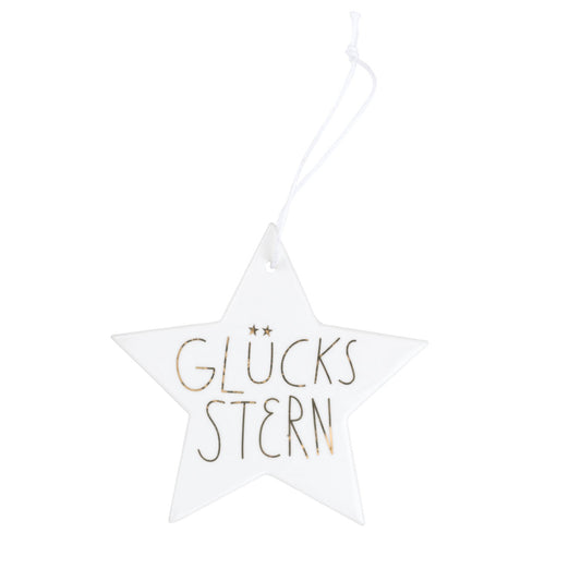 Dekoanhänger Stern aus Porzellan "Glücksstern" von räder design - Weihnachten Weihnachtsdekoration