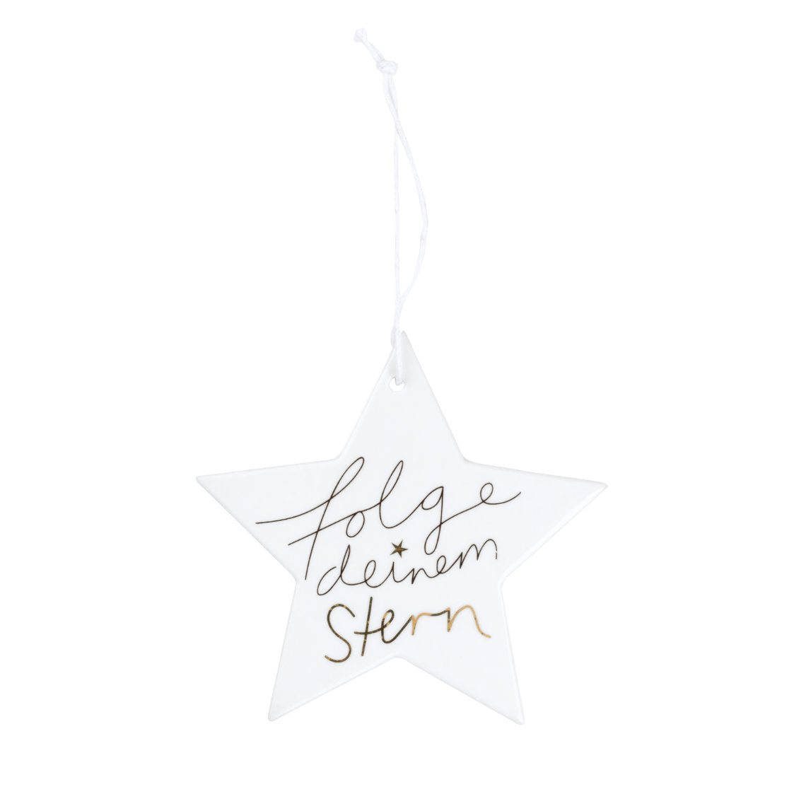 Dekoanhänger Stern aus Porzellan "folge deinem Stern" von räder design - Weihnachten Weihnachtsdekoration