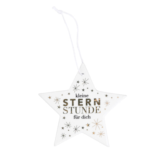 Dekoanhänger Stern aus Porzellan "Kleine Sternstunde für dich" von räder design - Weihnachten Weihnachtsdekoration