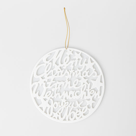 Dekoaufhänger aus Porzellan rund Ø20cm "Frohe Weihnachten" von räder design - Weihnachten Weihnachtsdekoration