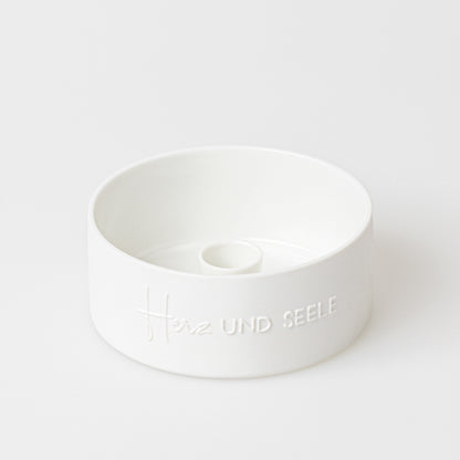 Porzellankranz (klein) für 1 Stabkerze "Herz und Seele" von räder design