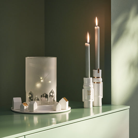Windlicht mit Lichterdorf aus Porzellan von räder design - Weihnachten Weihnachtsdekoration
