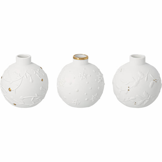 Winterkugel Vase 3er Set von Räder Design – Dekovasen Ø 5,5 cm