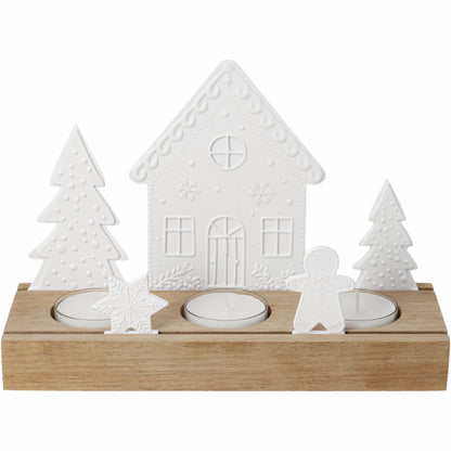 Lichtobjekt „Lebkuchendorf“ für 3 Teelichter von Räder Design – 20 x 7 x 13,7 cm