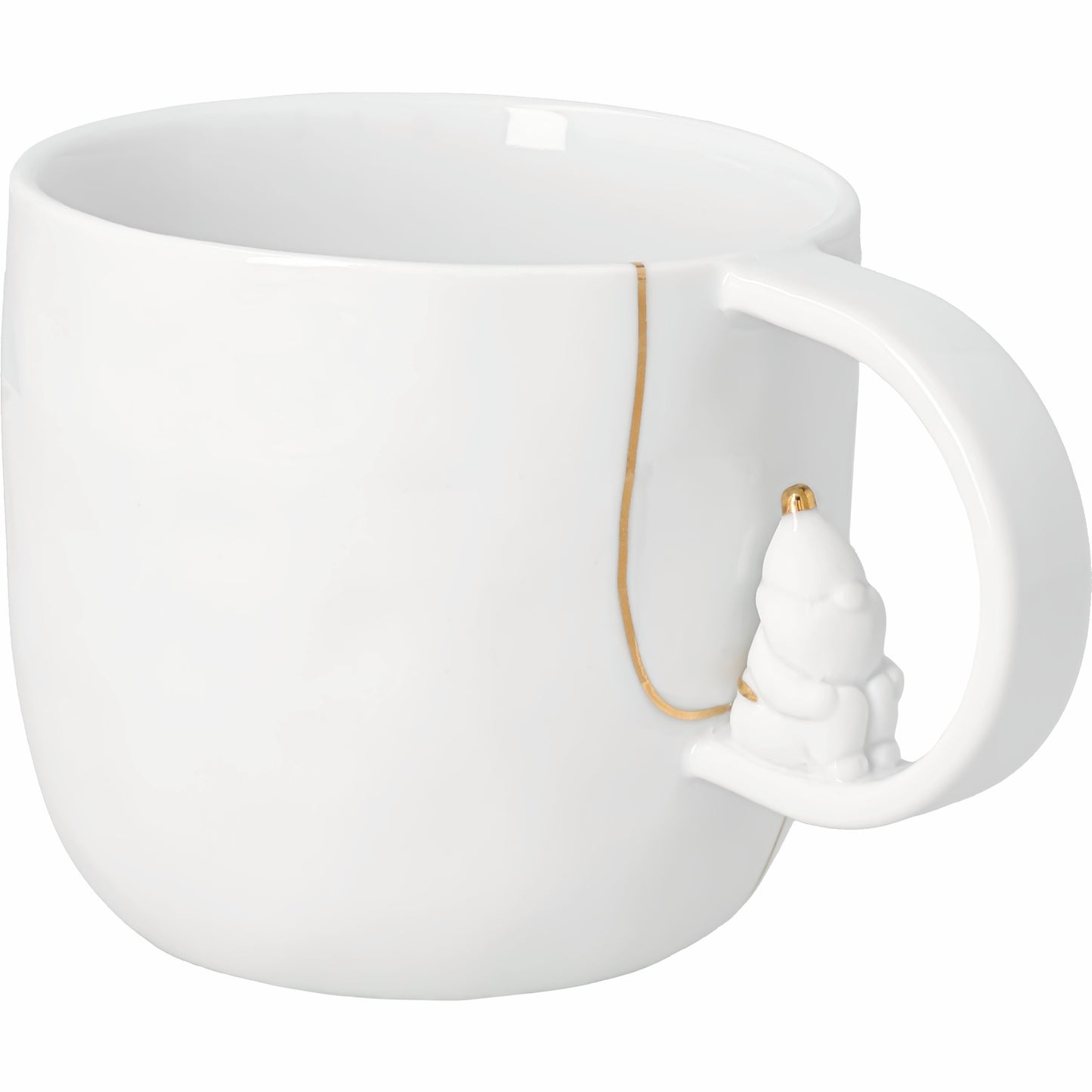 Tasse Santa von räder design – Weihnachtlicher Porzellanbecher mit goldenen Details