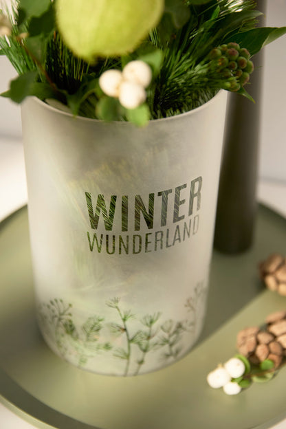 Weihnachtswindlicht „Winterwunderland“ von Räder Design – Windlicht Ø 15 cm, Höhe 24,8 cm