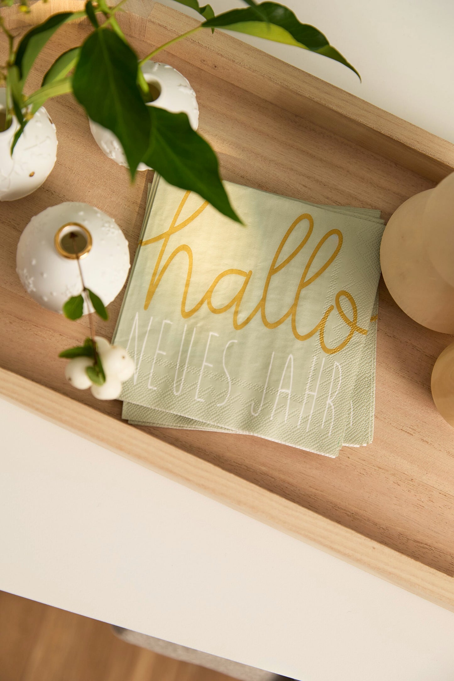 Cocktailserviette Hallo neues Jahr 25x25cm von räder design