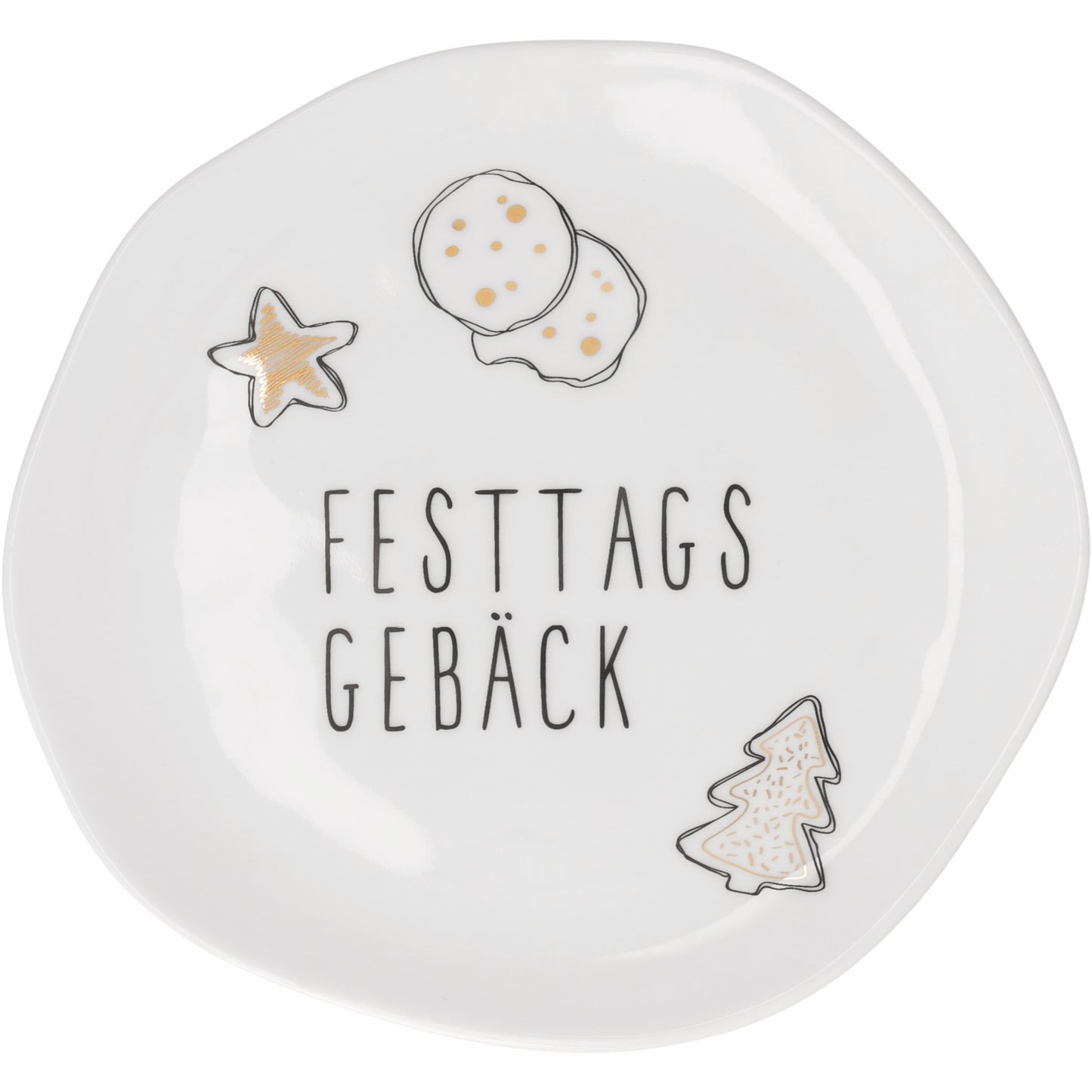 Kleiner Teller „Festtagsgebäck“ von Räder Design – Weihnachtsteller Ø 14 cm