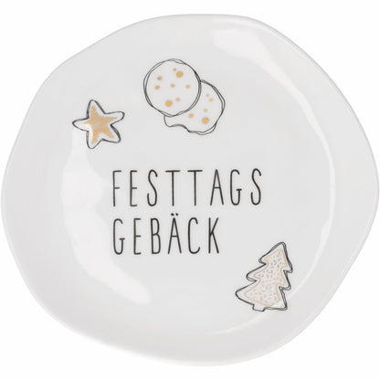 Kleiner Teller „Festtagsgebäck“ von Räder Design – Weihnachtsteller Ø 14 cm