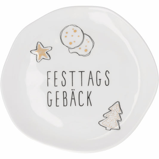 Kleiner Teller „Festtagsgebäck“ von Räder Design – Weihnachtsteller Ø 14 cm
