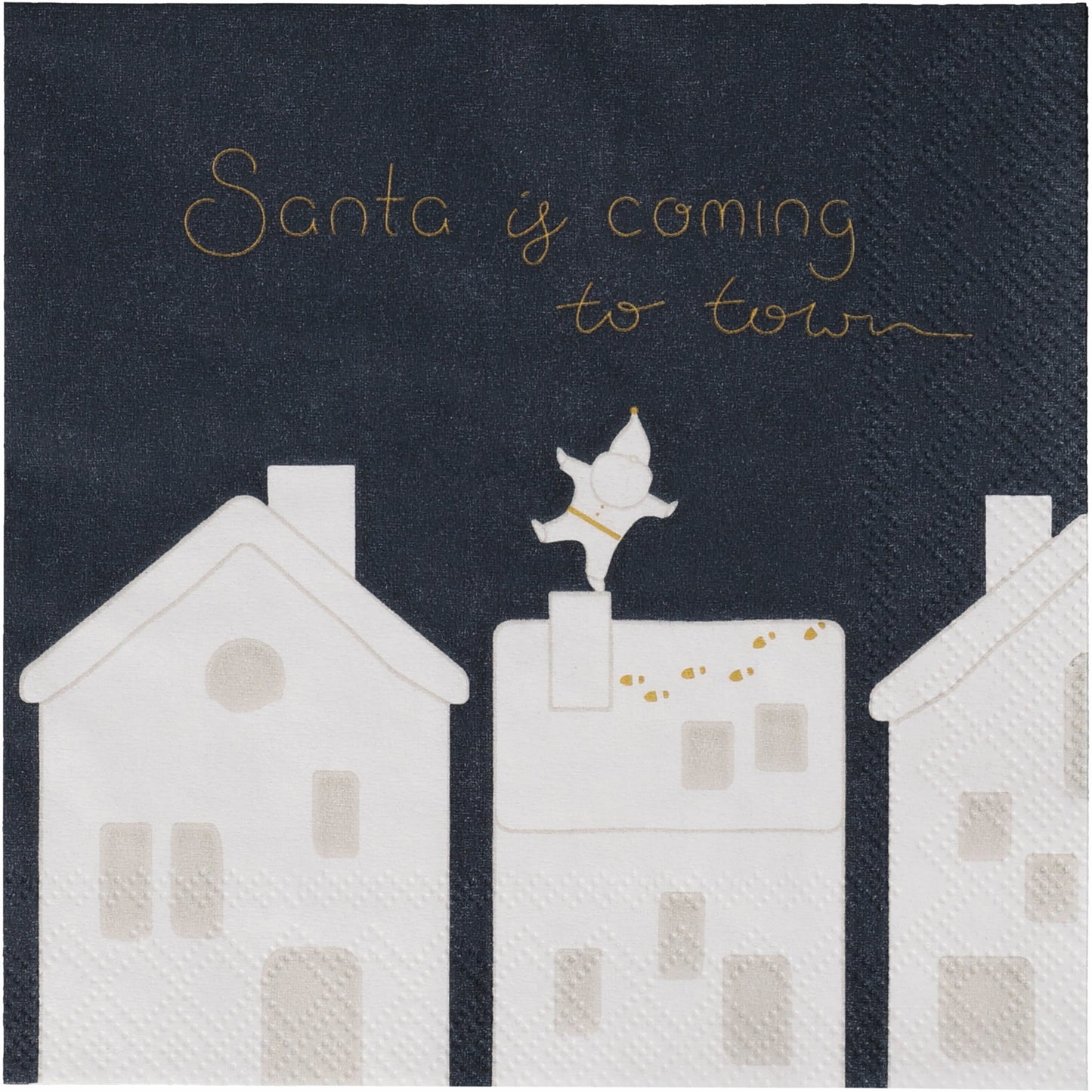 Cocktailserviette „Santa is Coming to Town“ von Räder Design – Weihnachtsserviette 25 x 25 cm