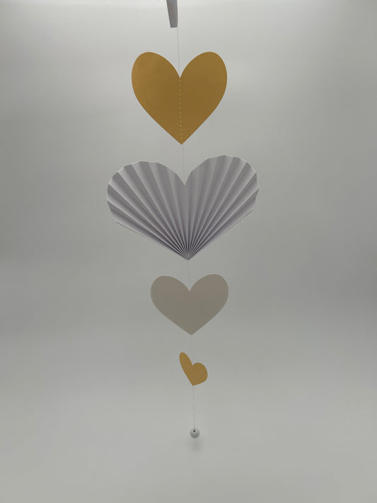 Herzkette Goldenes Herz Girlande Plissee Herz Neuheit von räder design 65cm