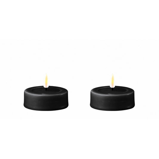 LED Jumbo Maxi Teelicht in Schwarz 2er Set von Deluxe Homeart aus Dänemark Maße: D: 6,1 * 4,5 cm