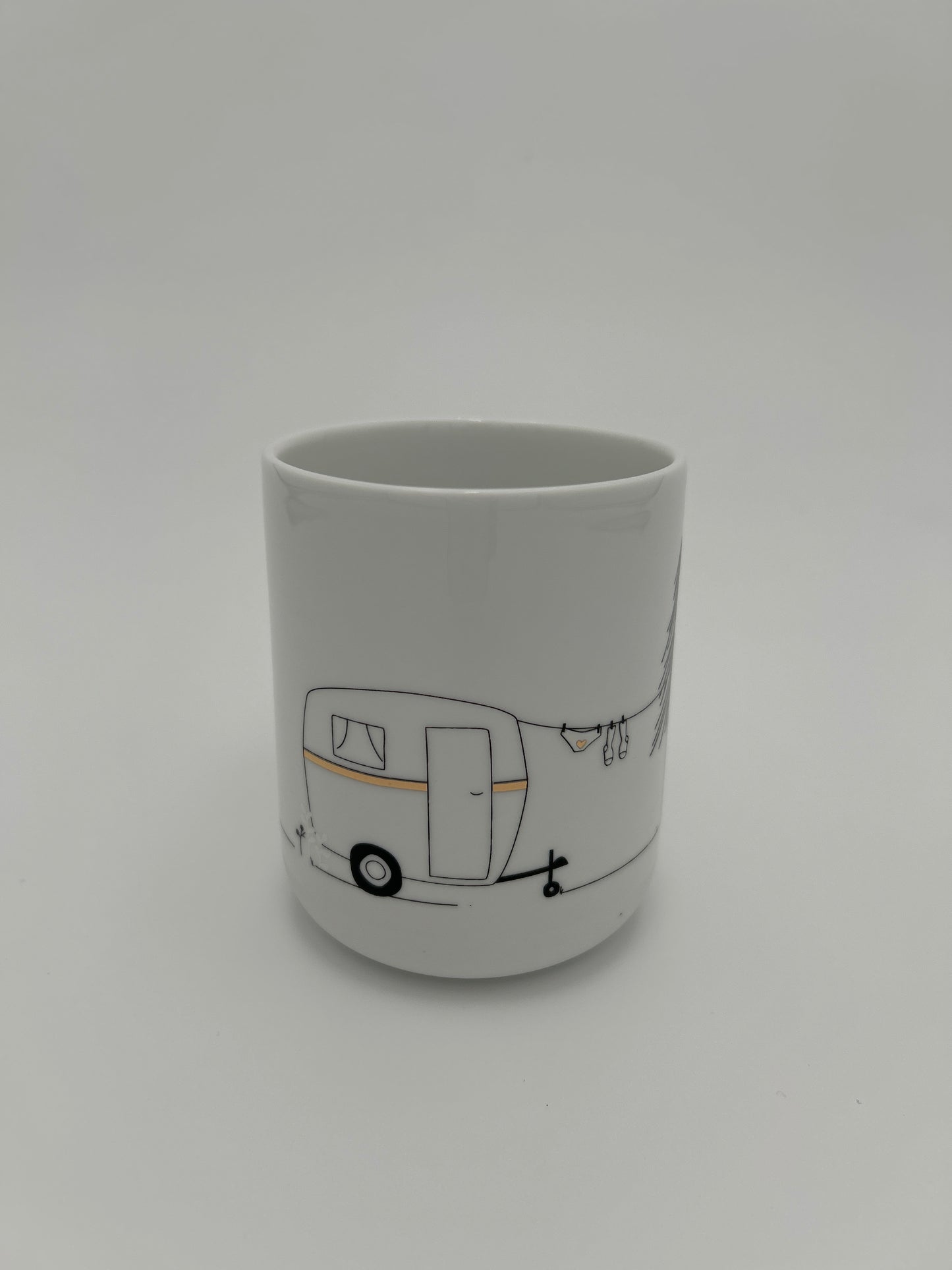 Hobby Geschenktasse Camping - Freizeittasse für Campingfreunde Neuheit von räder design D.8cm H.10cm