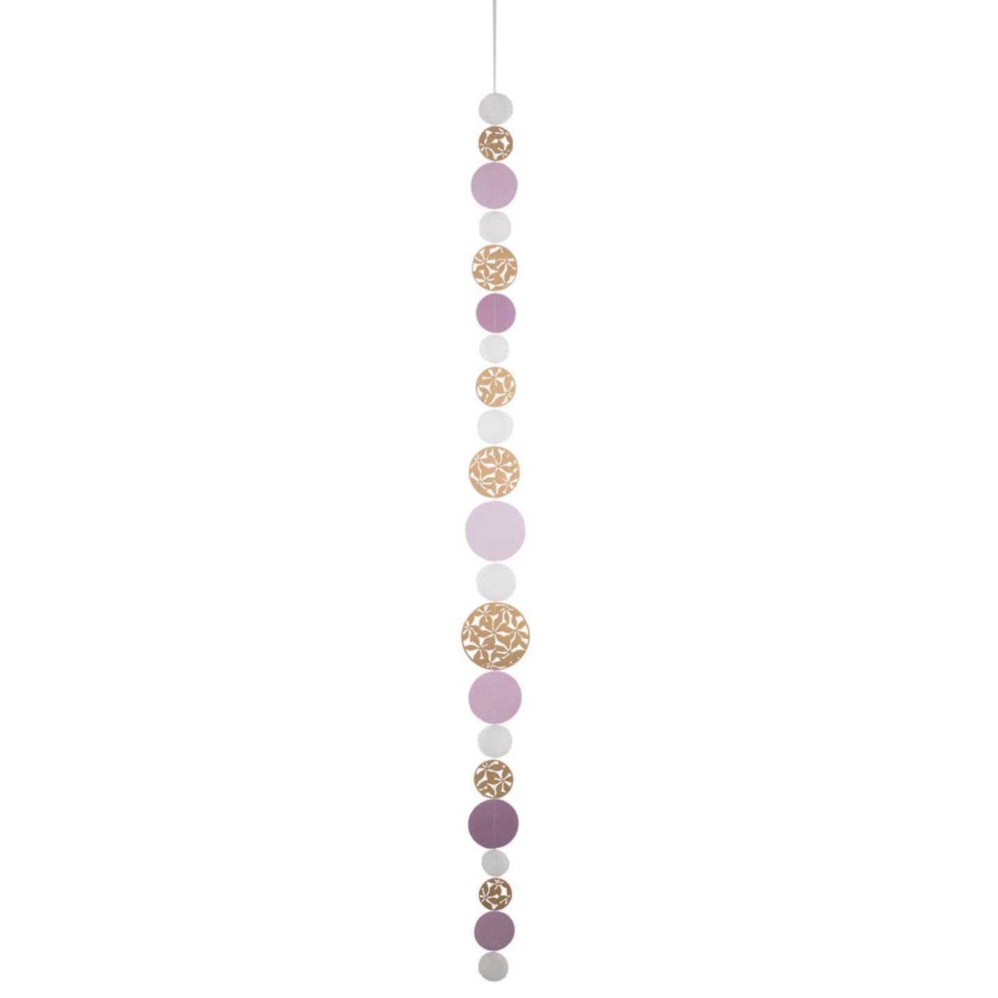 Kreiskette gestanzt gold & rosa 150cm Länge von räder design Girlande Papierkette