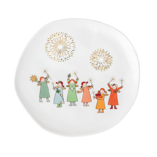 Teller (klein) aus Porzellan "Himmlische Schwestern" von räder design - Weihnachten Weihnachtsdekoration