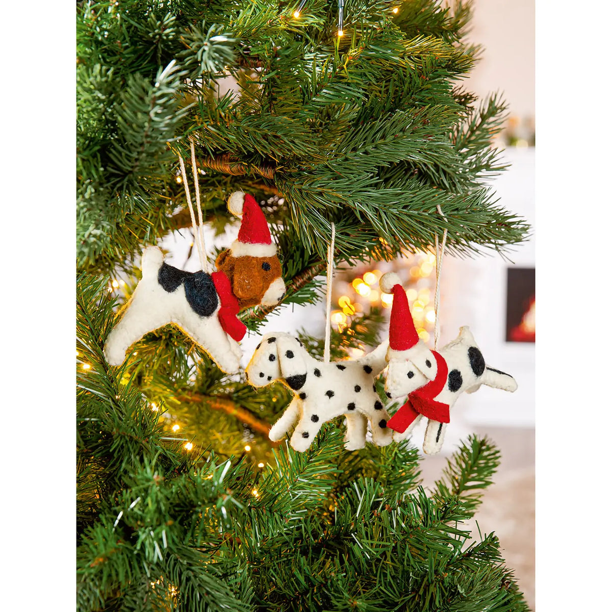 3er Set Baumschmuck Dalmatiner „Pongo“ von Gilde – Filz Christbaumschmuck Hund