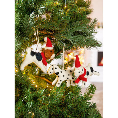3er Set Baumschmuck Dalmatiner „Pongo“ von Gilde – Filz Christbaumschmuck Hund