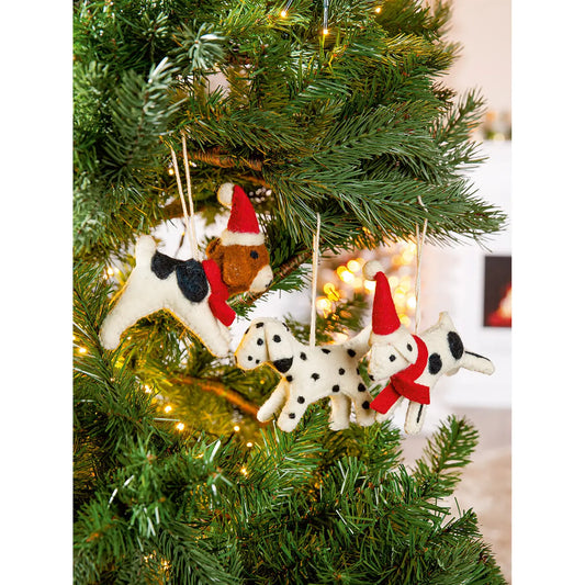 3er Set Baumschmuck Dalmatiner „Pongo“ von Gilde – Filz Christbaumschmuck Hund
