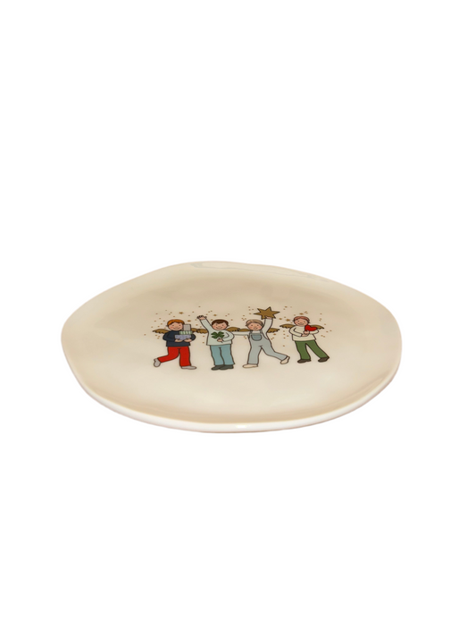Teller (klein) aus Porzellan " Himmlische Brüder " von räder design - Weihnachten Weihnachtsdekoration