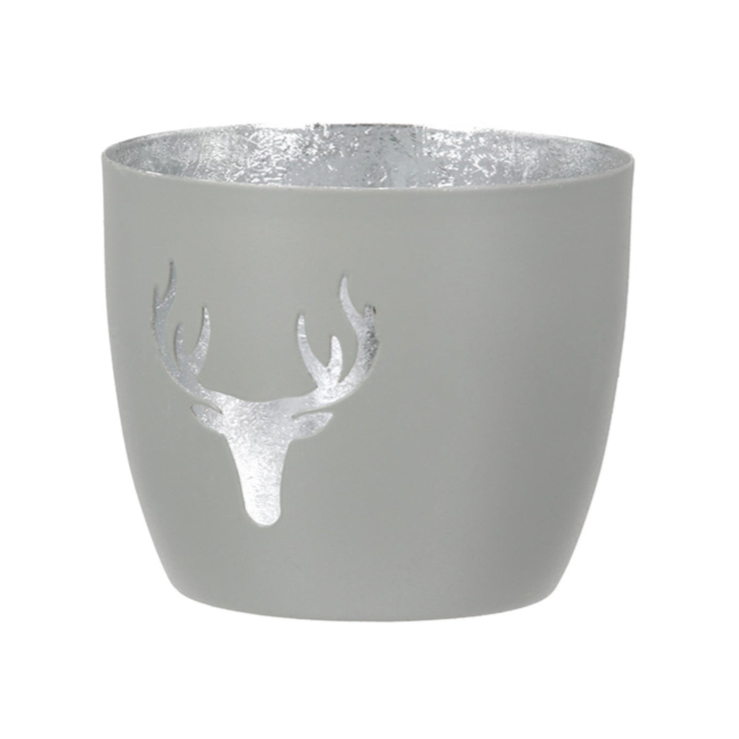 Windlicht „Hirschkopf“ von Gilde – Metall-Windlicht mit Hirschmotiv Ø 10 cm