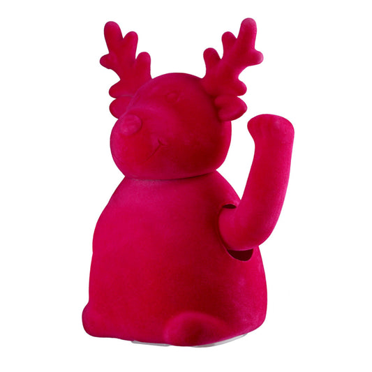 Rentier „Benny“ von Gilde – Weihnachtsfigur Pink & Rot 17,5 cm