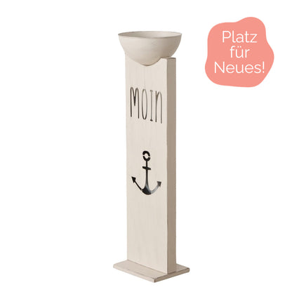 Dekosäule mit Pflanzschale aus Metall "Moin" weiß 118 cm von Boltze - Garten Hingucker Geschenkidee Sonderpreis